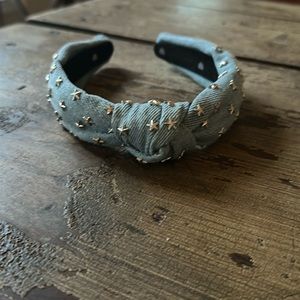 Studded denim headband